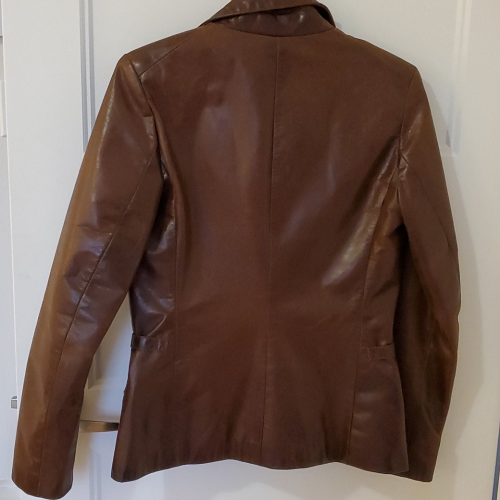 RUDSAK Brown Leather Jacket – Snap Button – Made in Canada - Picture 3 of 15